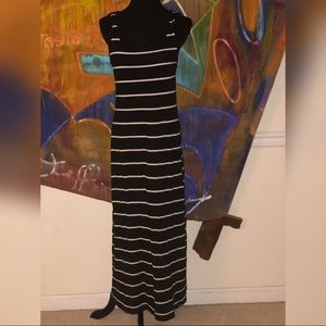 Black & White Stripe Maxi Dress